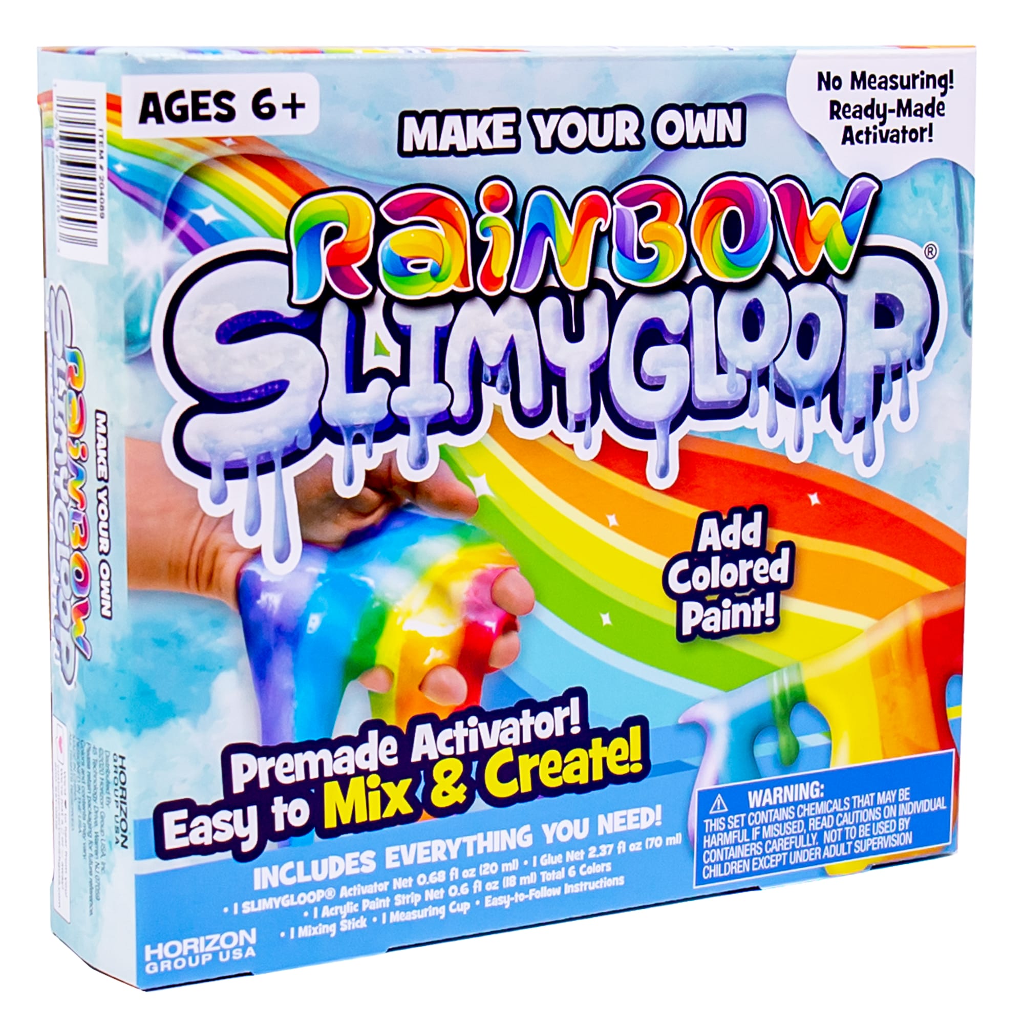Make Your Own Rainbow Slimygloop: Add Colored Paint!